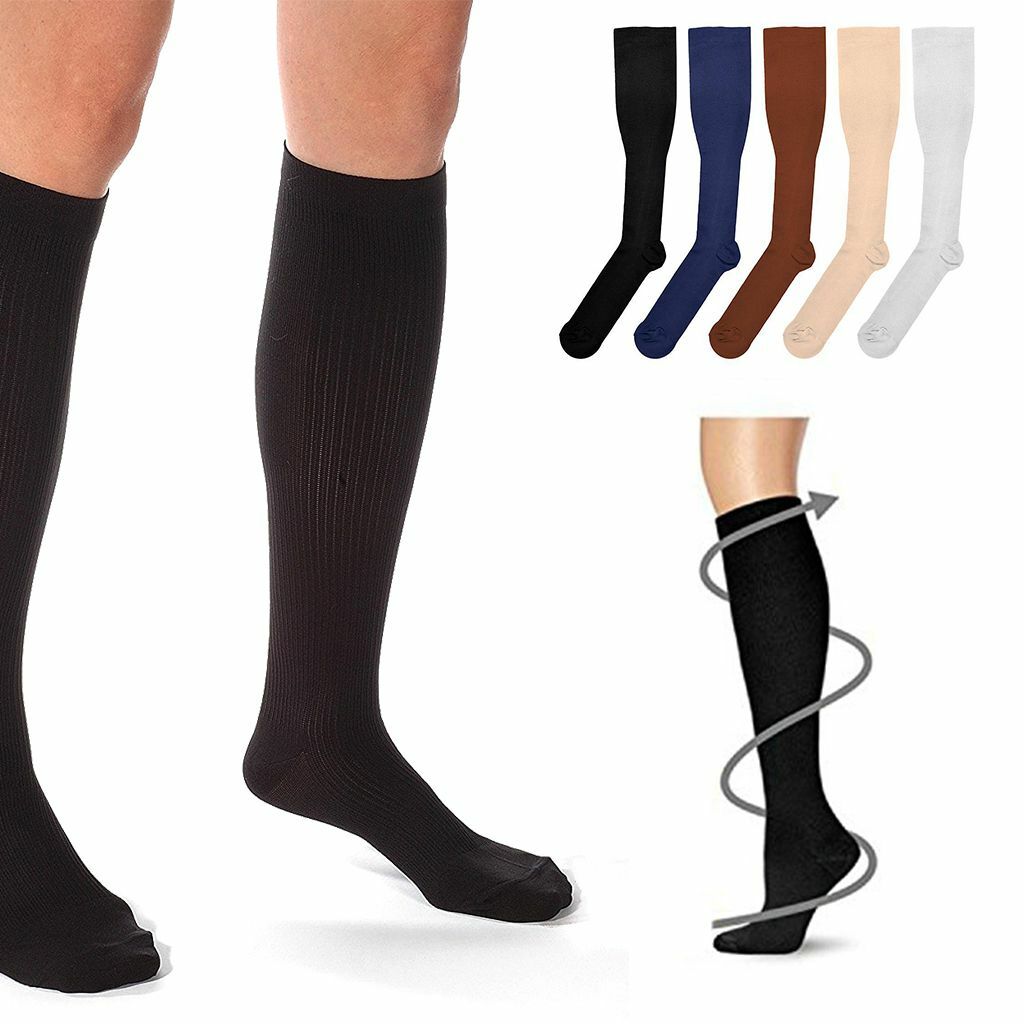 1-5Pairs Compression Socks Pain Relief Calf Leg Foot Support Stocking Men Women
