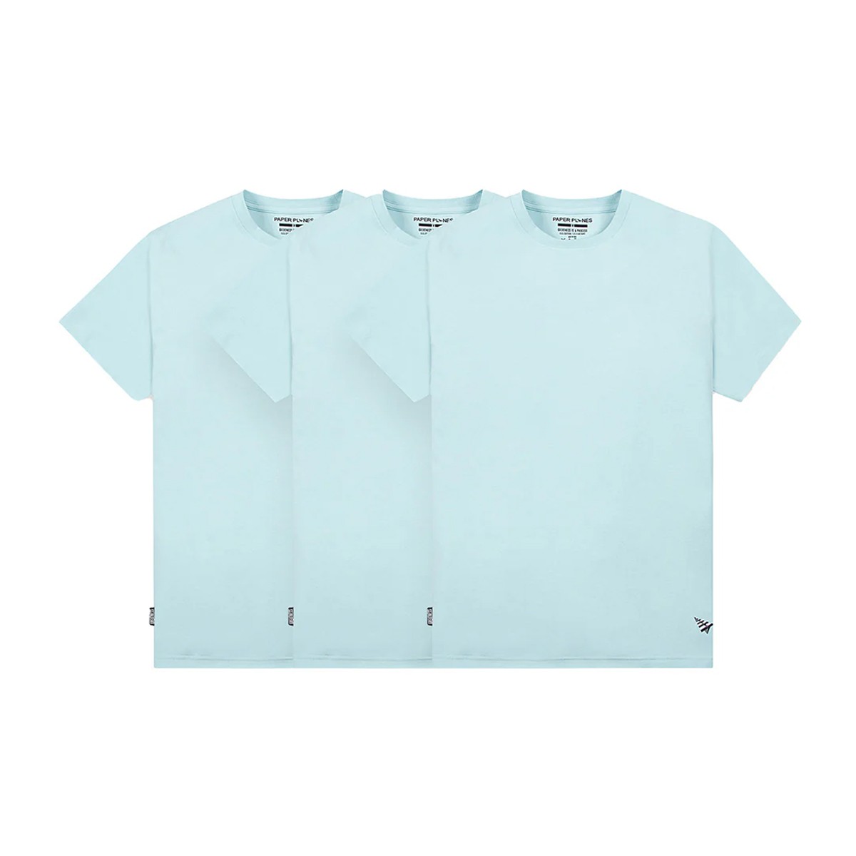 Paper Planes Crew Neck T-Shirt Essential 3 Pack Mens Blue 200011