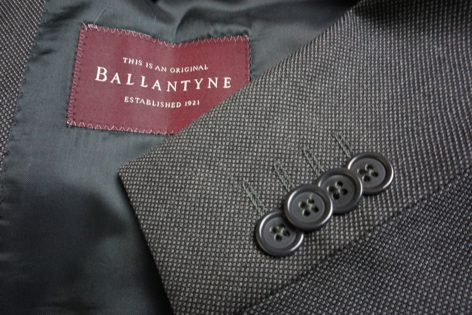 Ballantyne Gray Woven Wool Blend 2 Pc Suit Jacket Pants Sz 40 BRAND NEW