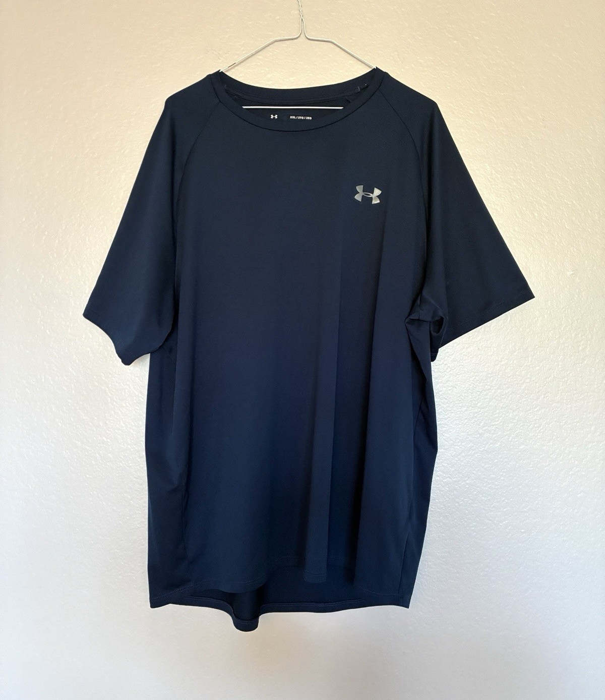 Under Armour Navy Blue Short Sleeve The Tech Tee Performance T-shirt Athletic