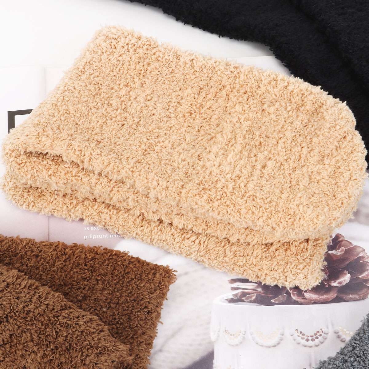 Men Coral Fleece Socks Cozy Soft Winter Warm Fluffy Cozy Slipper Sock