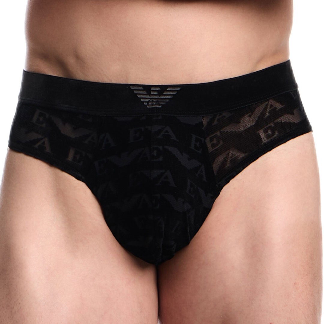 Emporio Armani Devoré Velvet Brief EM000229 Black