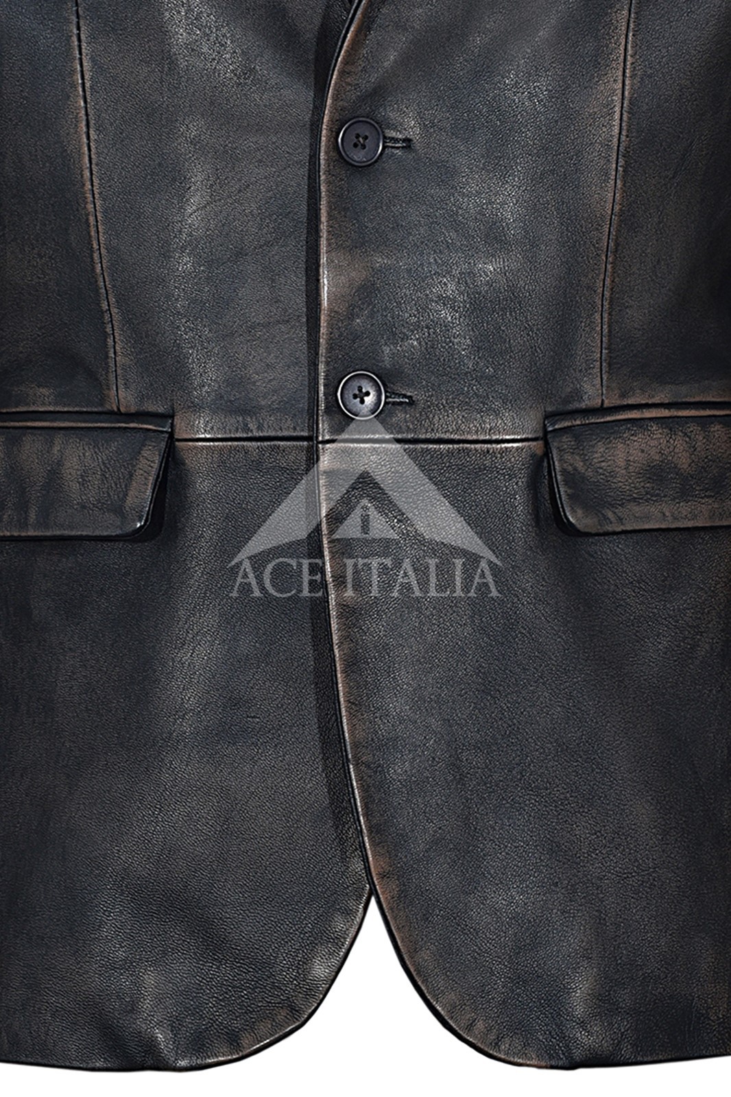 Men Leather Blazer Black Vintage Classic Formal Coat Genuine Leather Blazer 3450