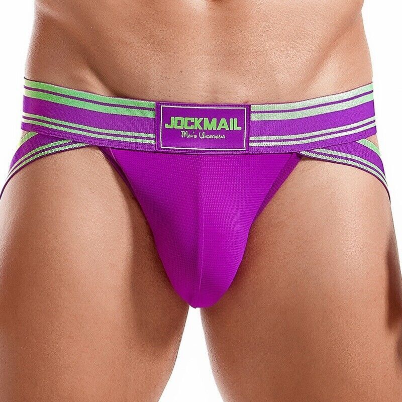 JOCKMAIL Men’s Sexy Gay Underwear G String Jockstrap Thong Mesh Bikini Briefs