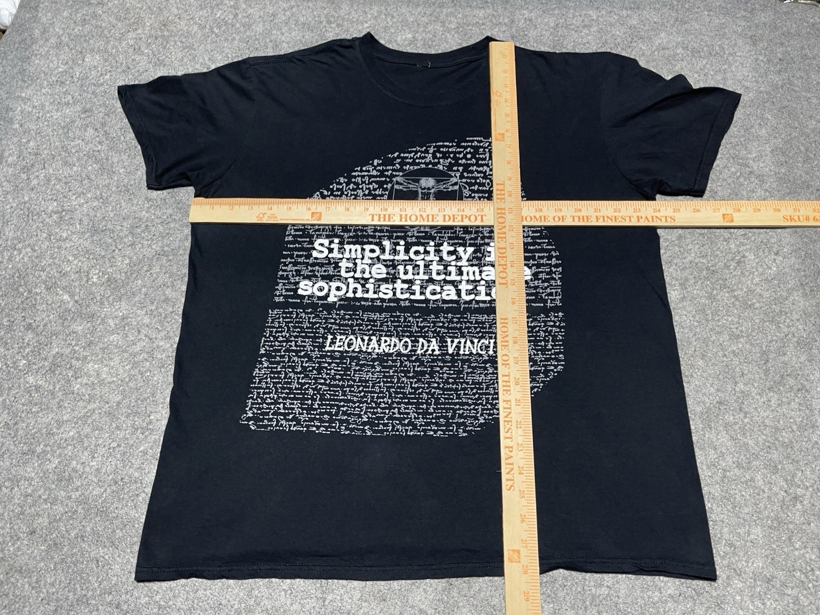 Simplicity is the Ultimate Sophistication Black Leonardo Da Vinci Shirt XL