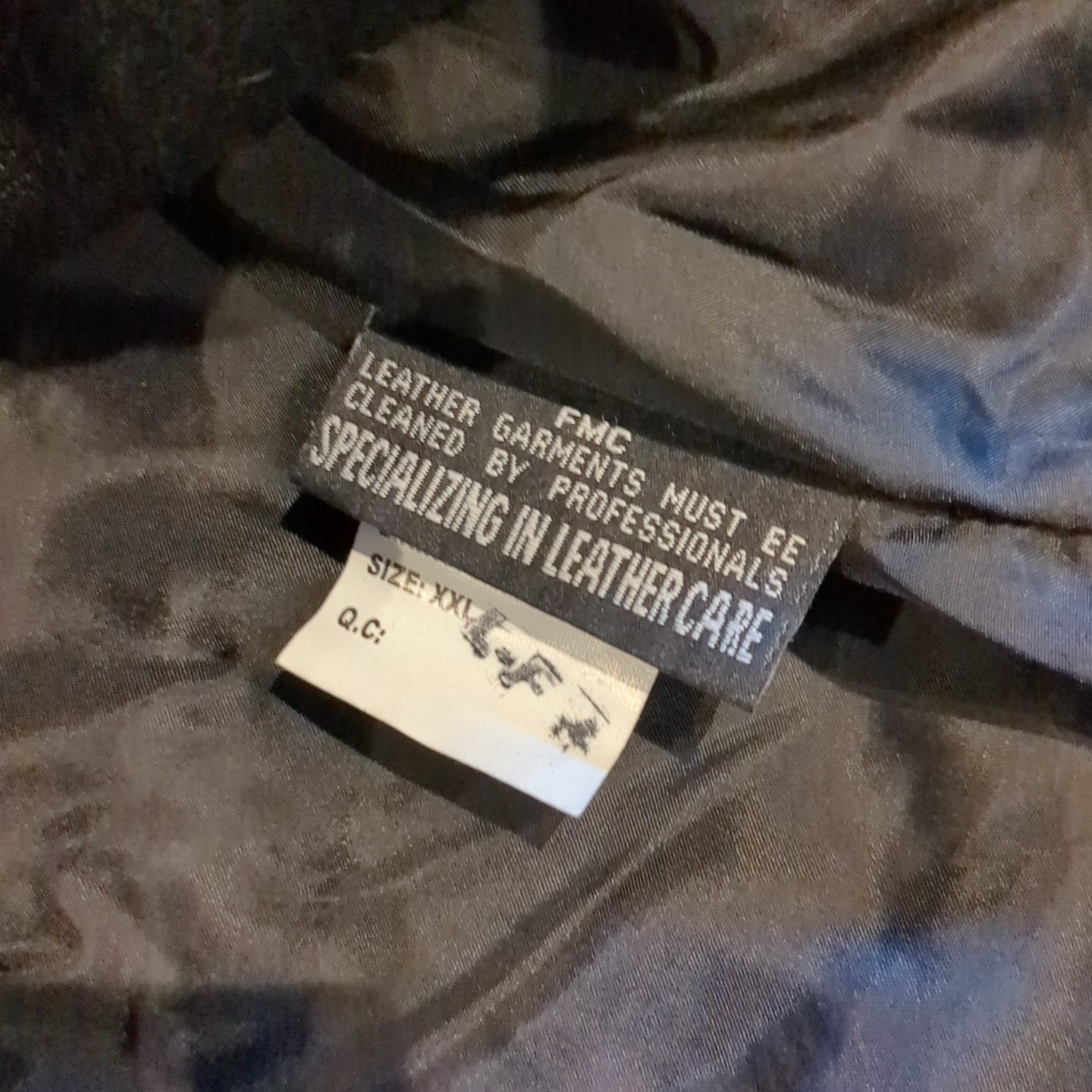 FMC 100% Leather Biker Moto Jacket Black Size XXL Removable 100% Acrylic Lining