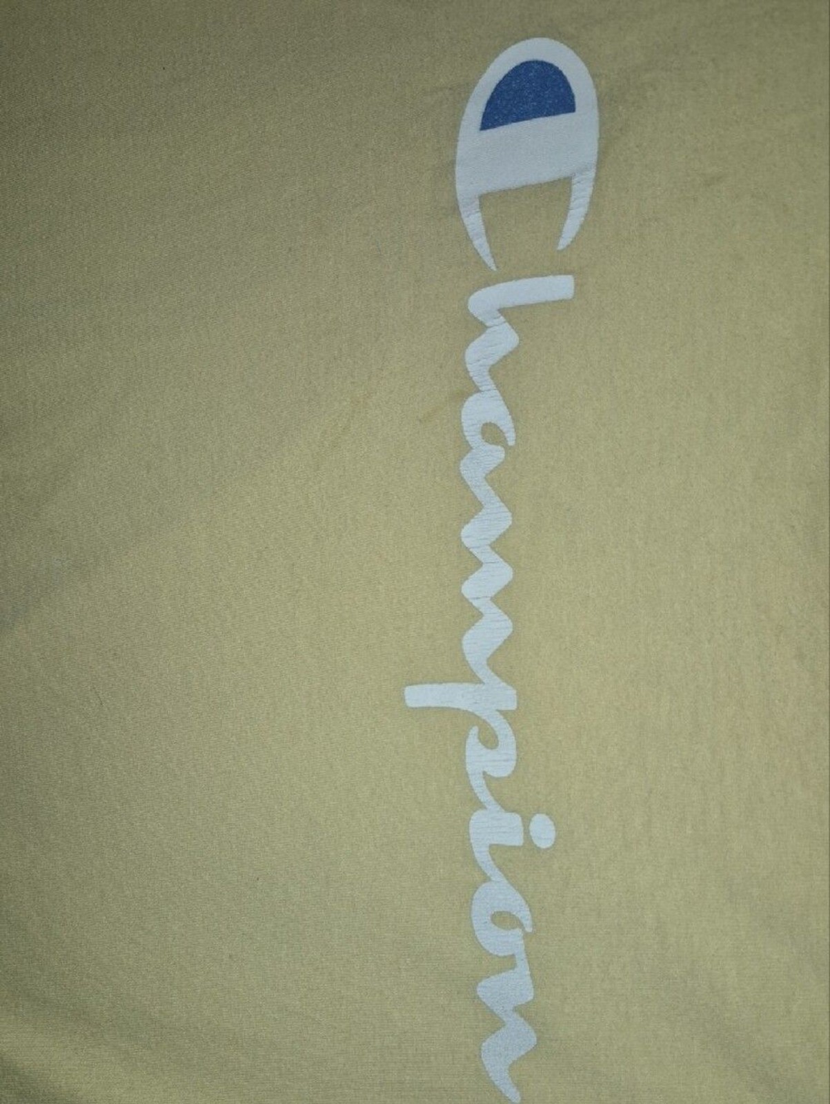 Champion Short Sleeve Tee in Pale Yellow with White Logo