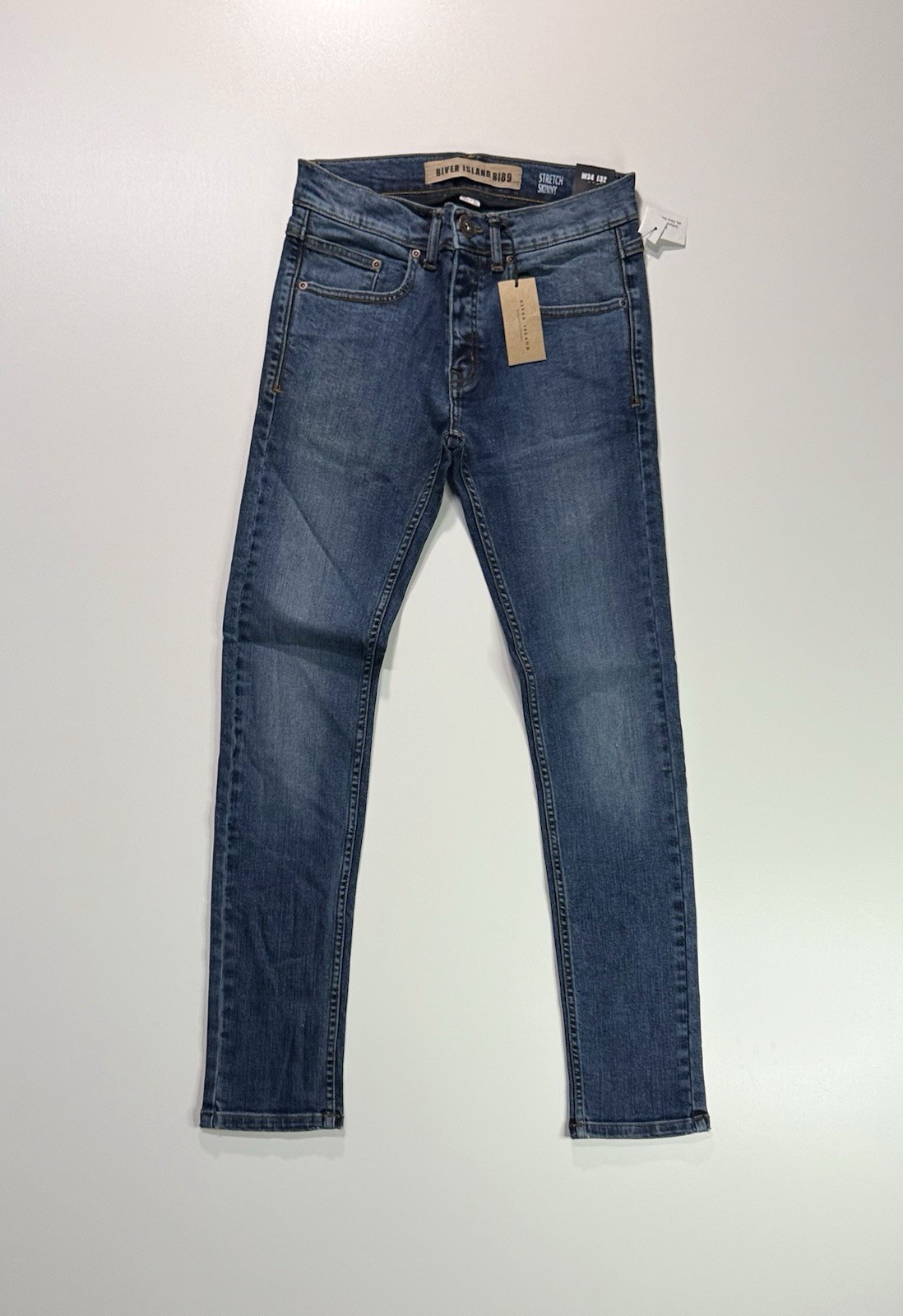 River Island Jeans Stretch Skinny Denim Navy W28 L30 Y2K