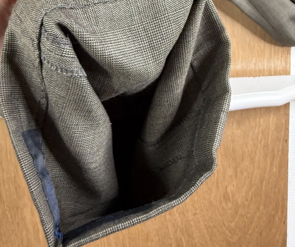 Tom James Suit Mens 46R Brown Glen Check 2 Button 100% Wool Canvas Pants 40×28