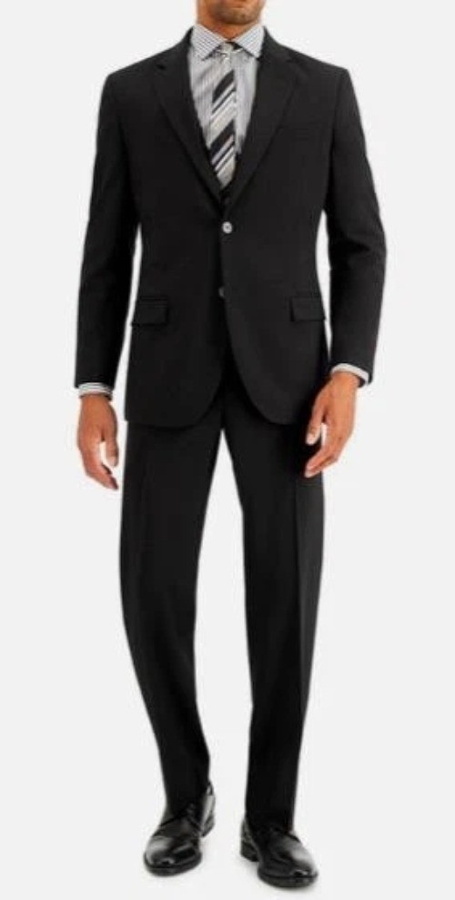 Nautica Men’s 38W 29L Pants Black Two-Piece Suit Jacket 44R Polyester K1068