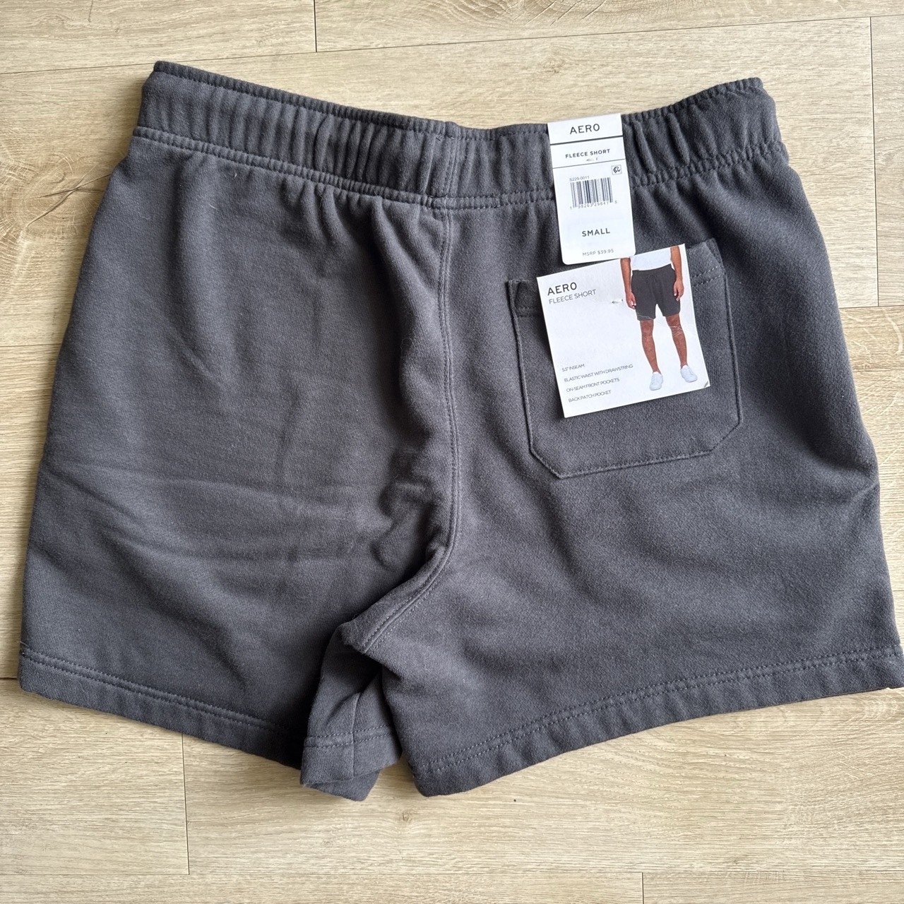 Aéropostale Men’s Fleece Sweat Shorts Charcoal Wash Gray Elastic Drawstring S