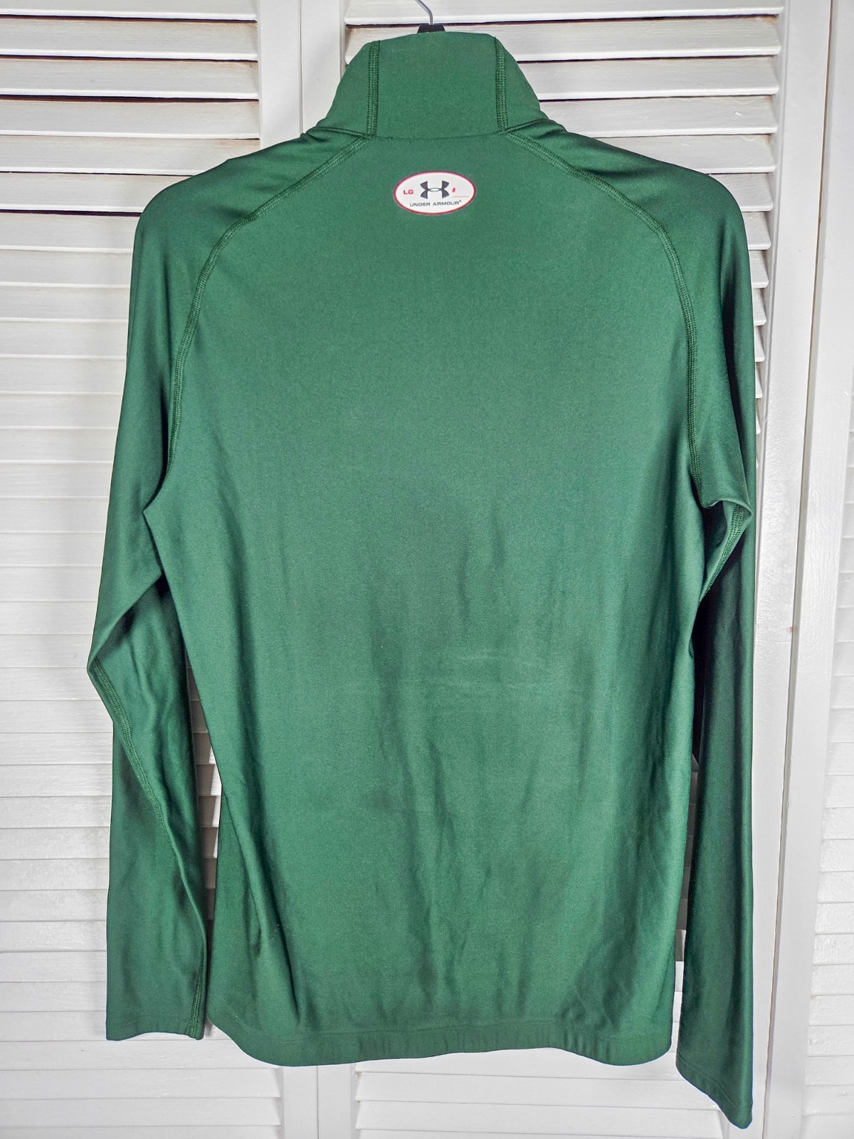 Under Armor Men’s Green Compression Mock Neck ColdGear Long Sleeve Shirt Size L