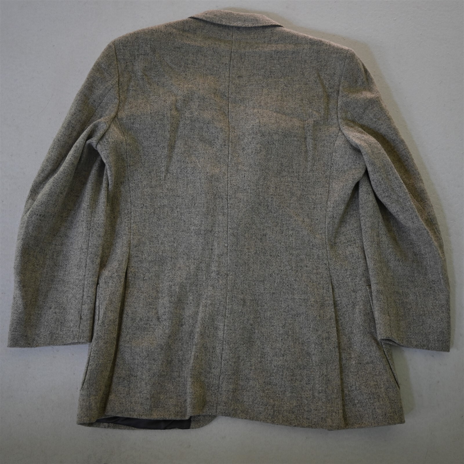 Vtg Von Fustenberg 44L Gray Tweed Mens Blazer Suit Jacket Sport Coat