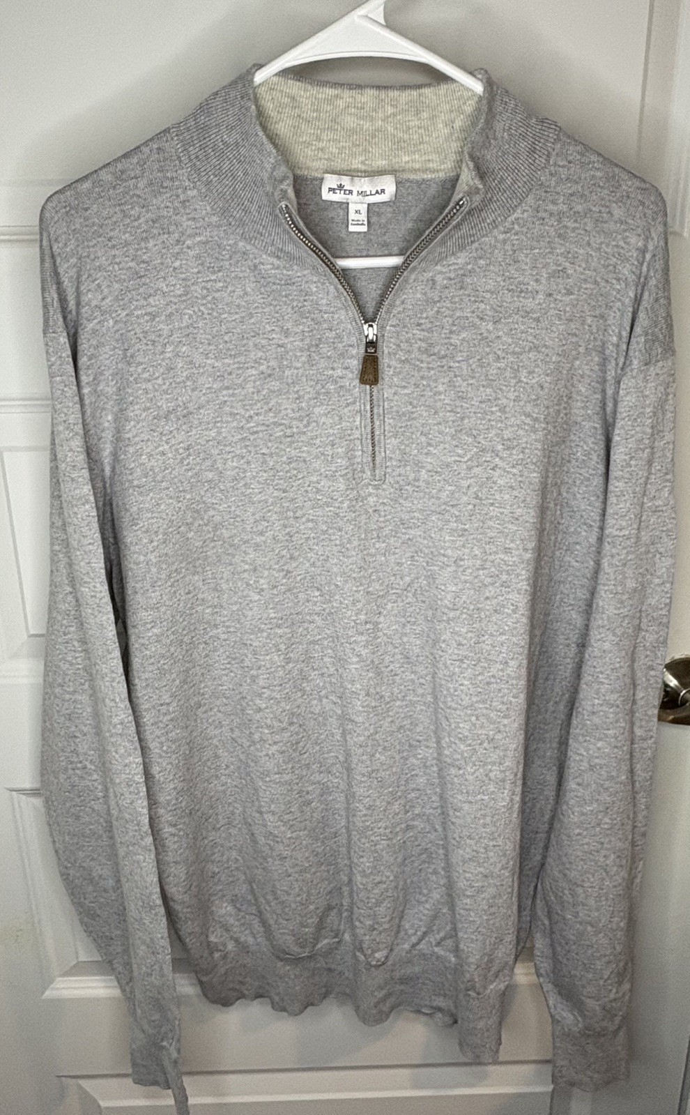 PETER MILLAR Cotton Modal soft 1/4 Zip Pullover LS Shirt Gray XL