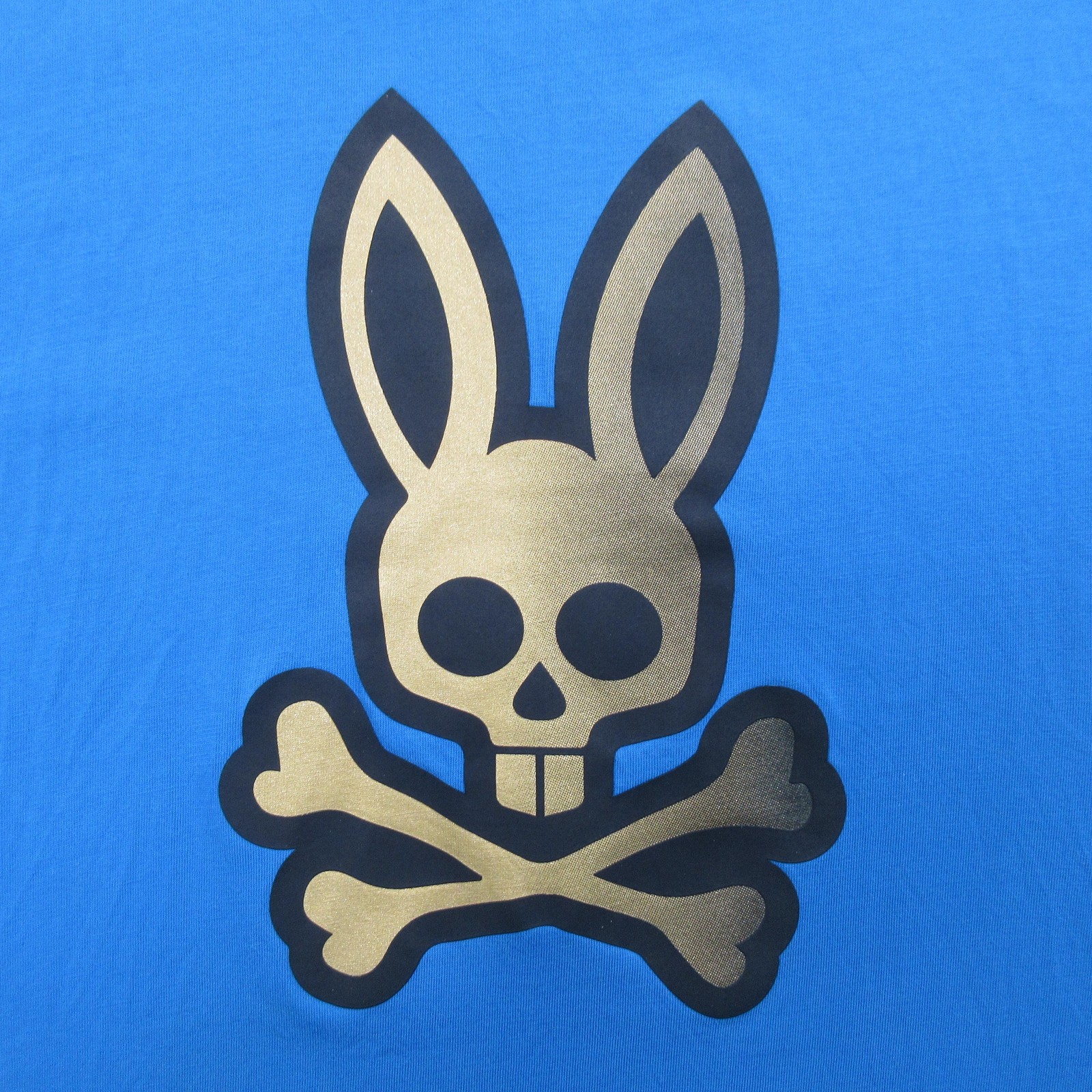 Psycho Bunny Shirt Mens Large Blue Skull Bunny Graphic Tee Pima Cotton Tagless 6