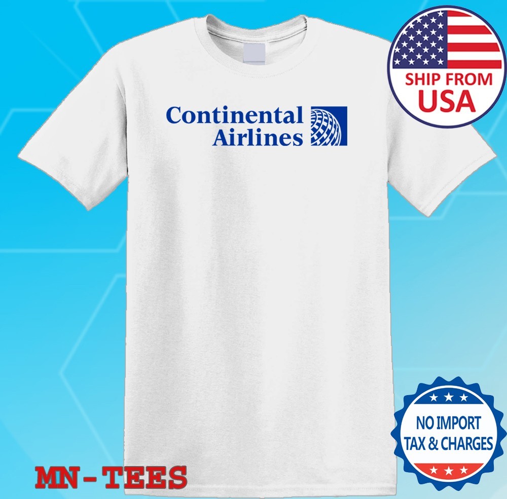 Continental Airlines Retro US Airline White Size S-5XL
