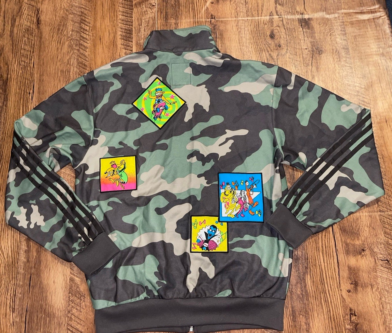 Adidas Originals X Jeremy Scott Green Camouflage Track Trefoil Jacket Sz S/M