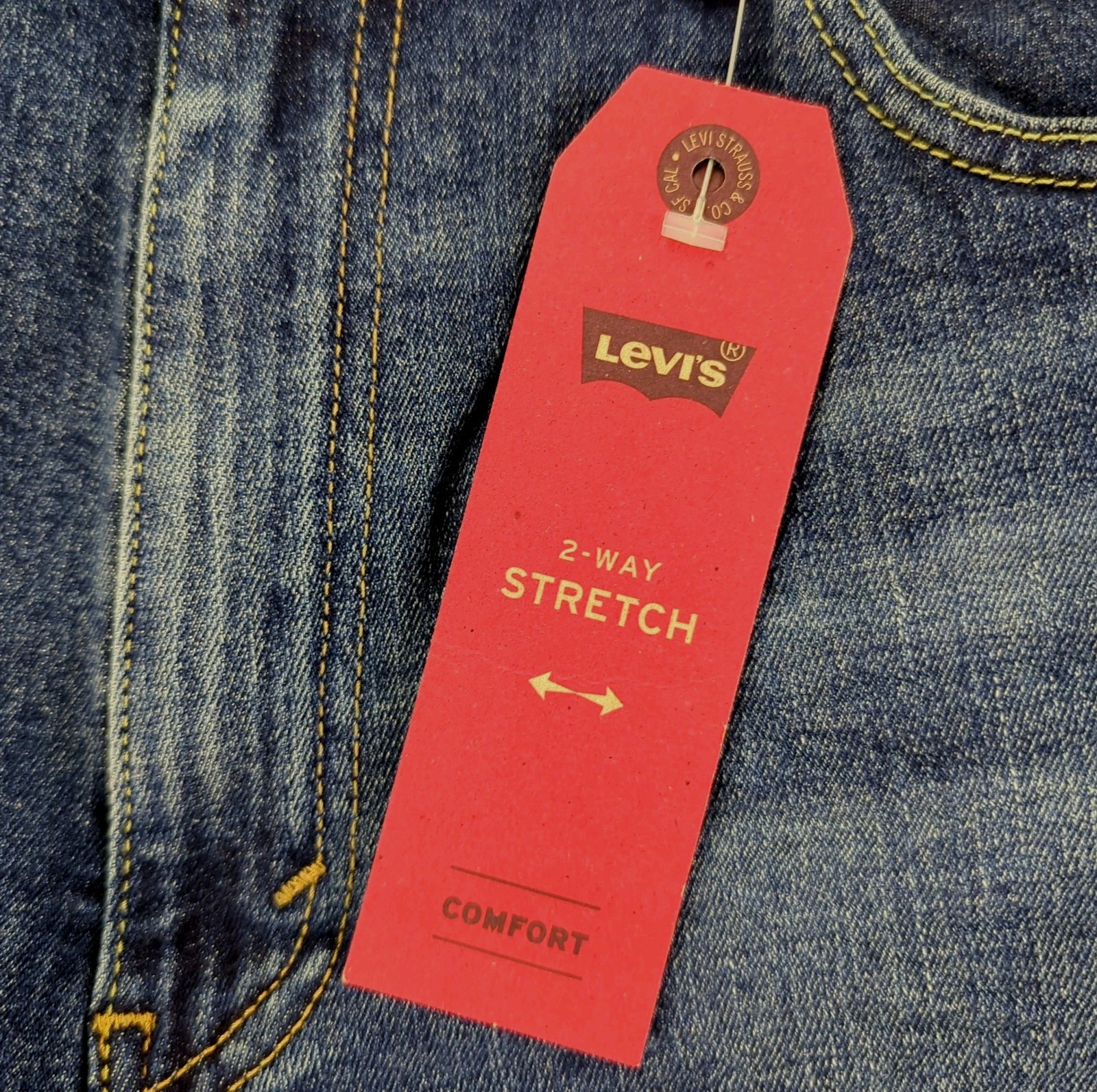 Levi’s 505 Men’s Jeans 36×30 Blue Stretch Denim Regular Fit New