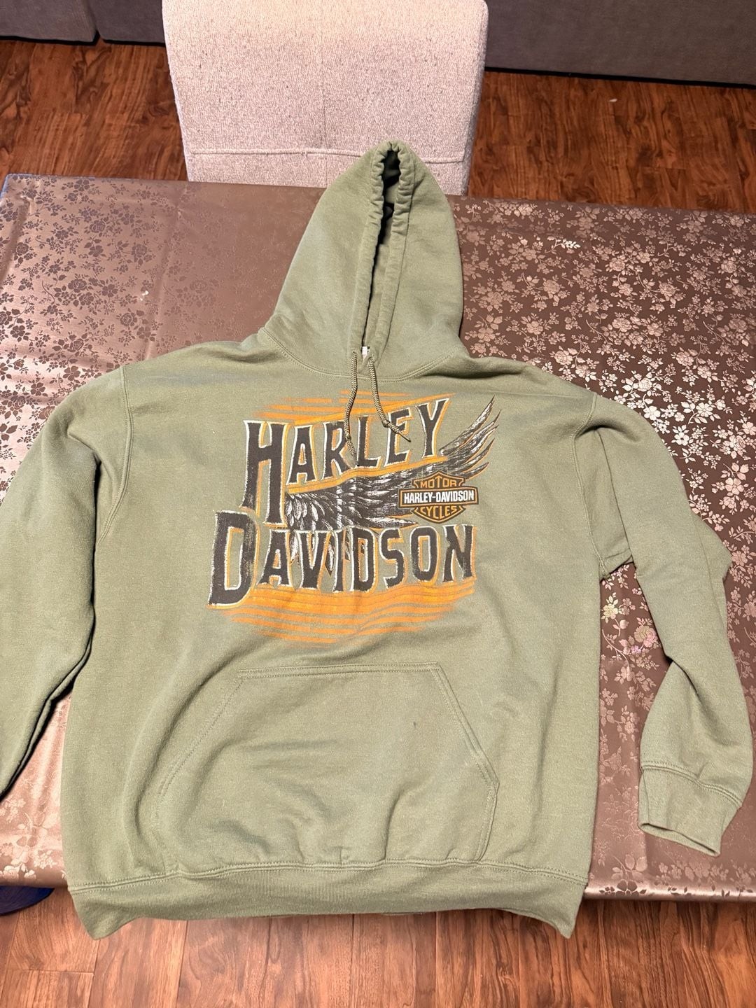 O’Toole’s Harley-Davidson Wurtsboro, N.Y. Olive Green Graphic Pullover Hoodie