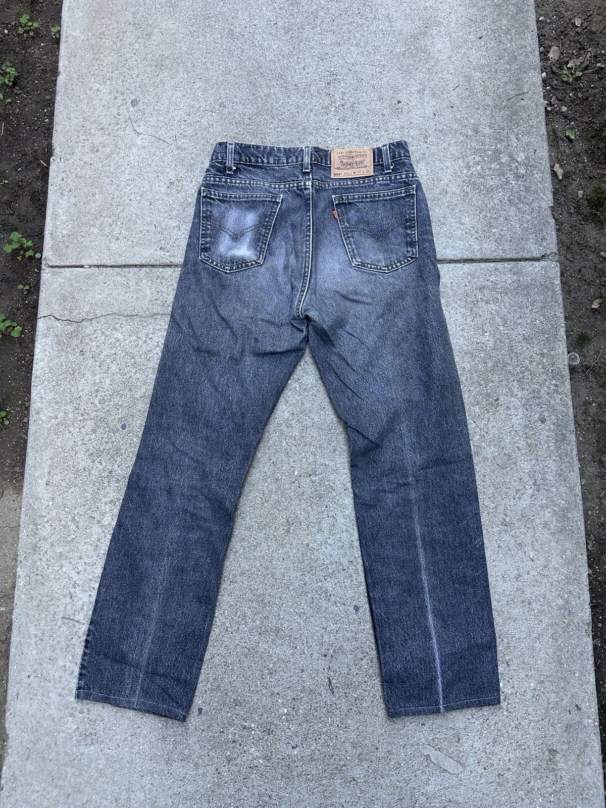 Vintage Orange Tab 505 Levi’s Black Denim Jeans Made In USA Size 32×36