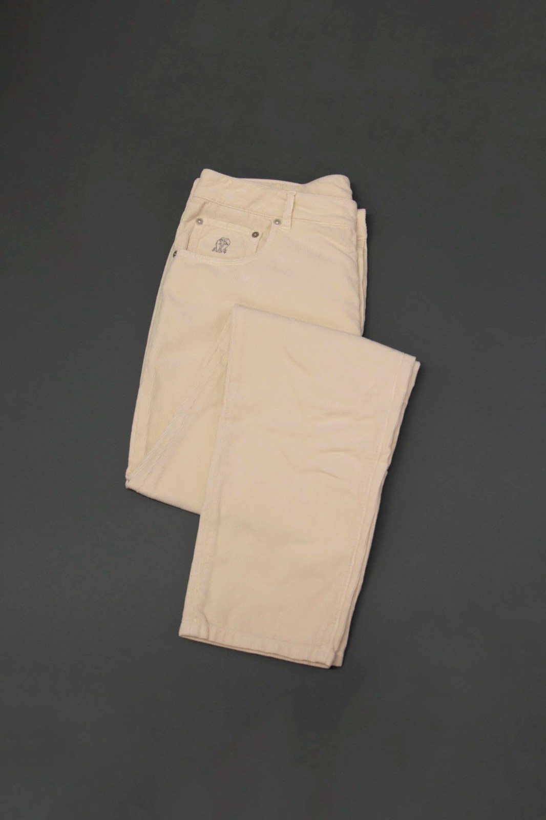 NWT $1100 Brunello Cucinelli Men Corduroy Pants W/Logo Accents Size 48/32US A262