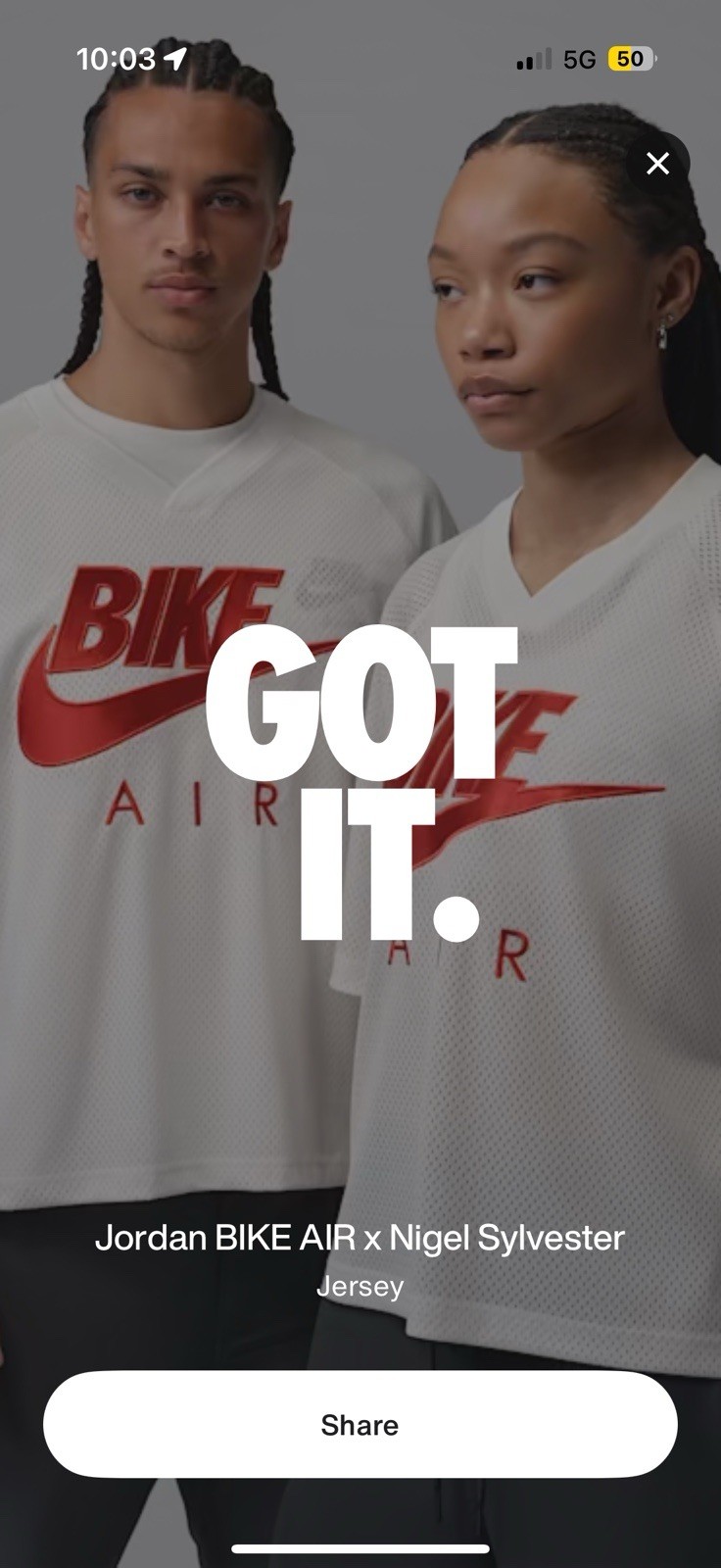 Size Large Jordan BIKE AIR x Nigel Sylvester Brick After Brick Jersey Men’s New