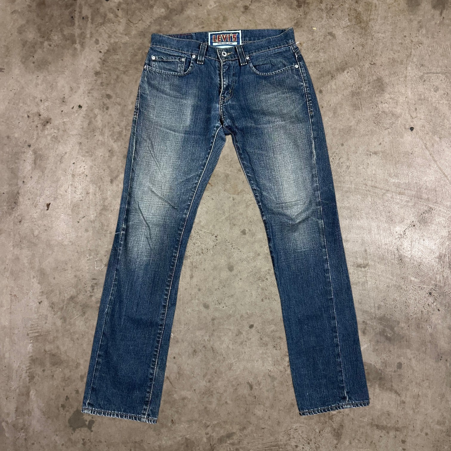 Levi’s Skinny 511 Jeans 5-Pocket Distressed Dark Wash Denim Blue Mens Size 32×32