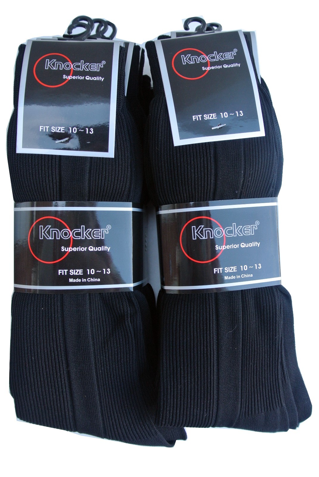 6 ,12 pairs Lot Knocker Men’s Solid BLACK Dress Socks Size 10-13