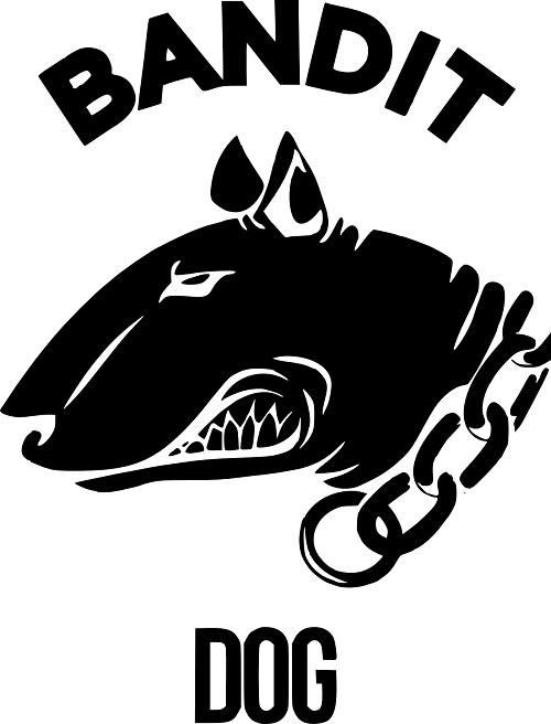 Pit Bull Terrier Men’s T-Shirt 100% Cotton Bandit Dog Dog White on Blue “