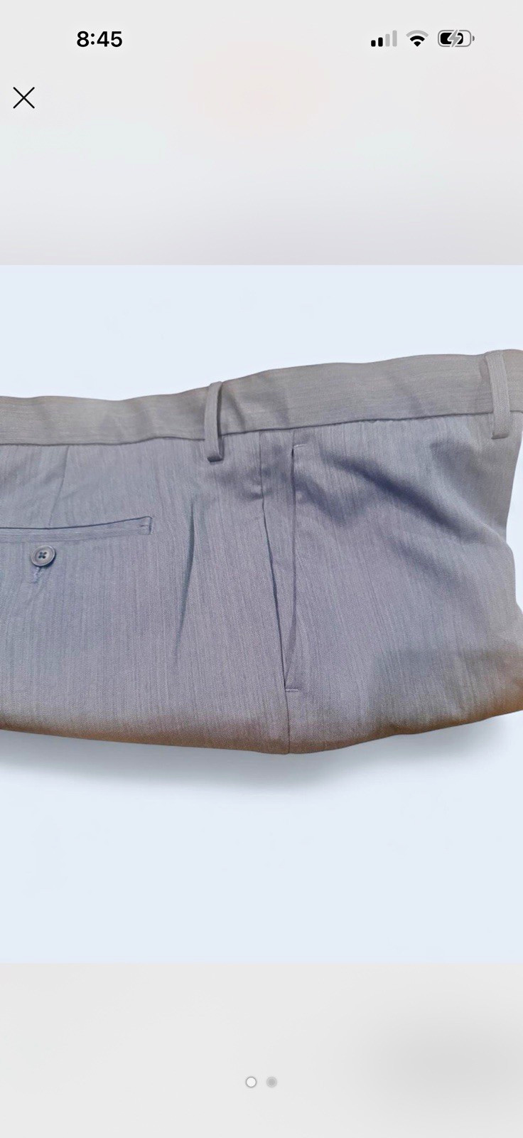 Perry Ellis Slim Fit Gray Dress Pants Mens 38×30 Pleated Pockets