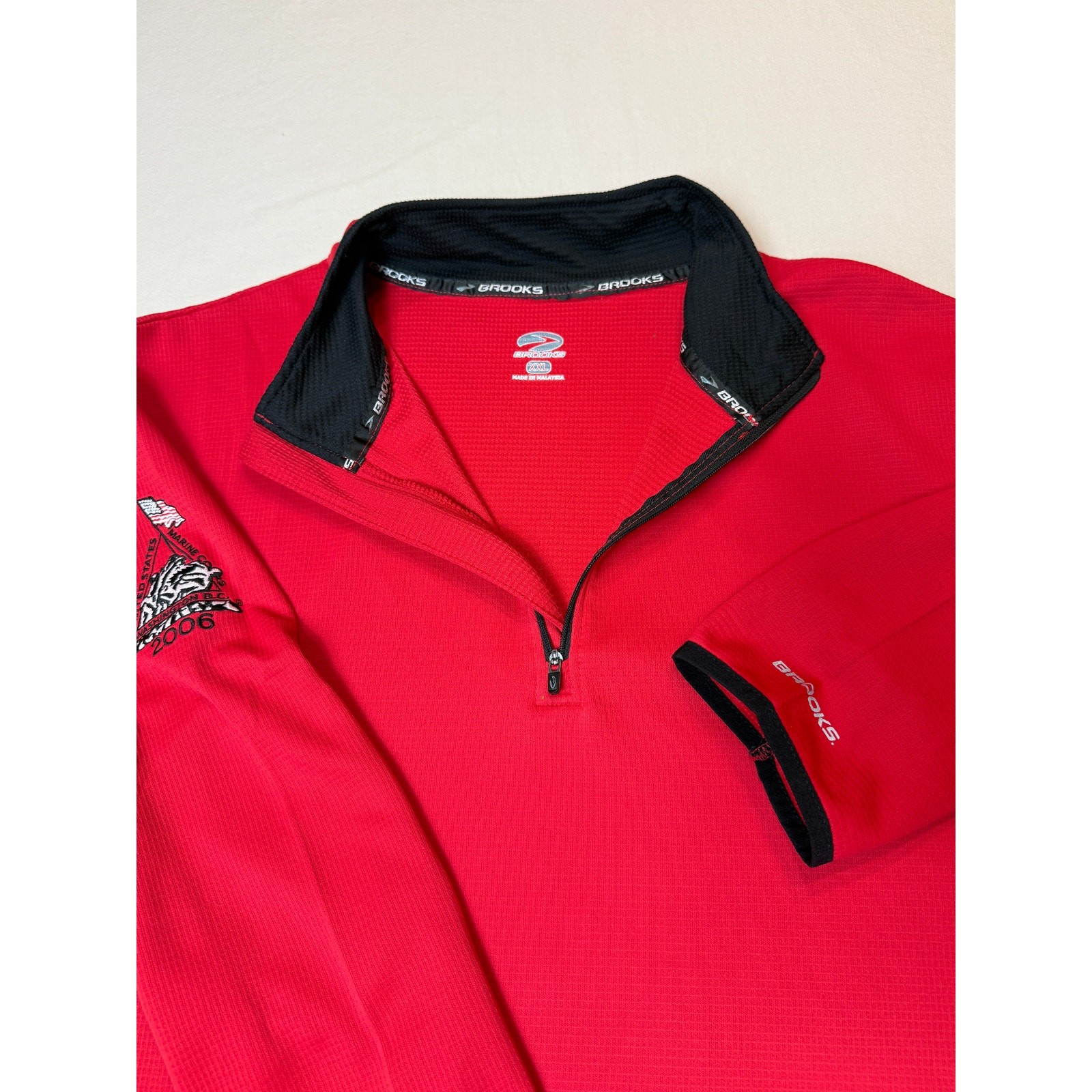 Mens Brooks MCM Podium 1/2 Zip Red Pullover XXL NWT