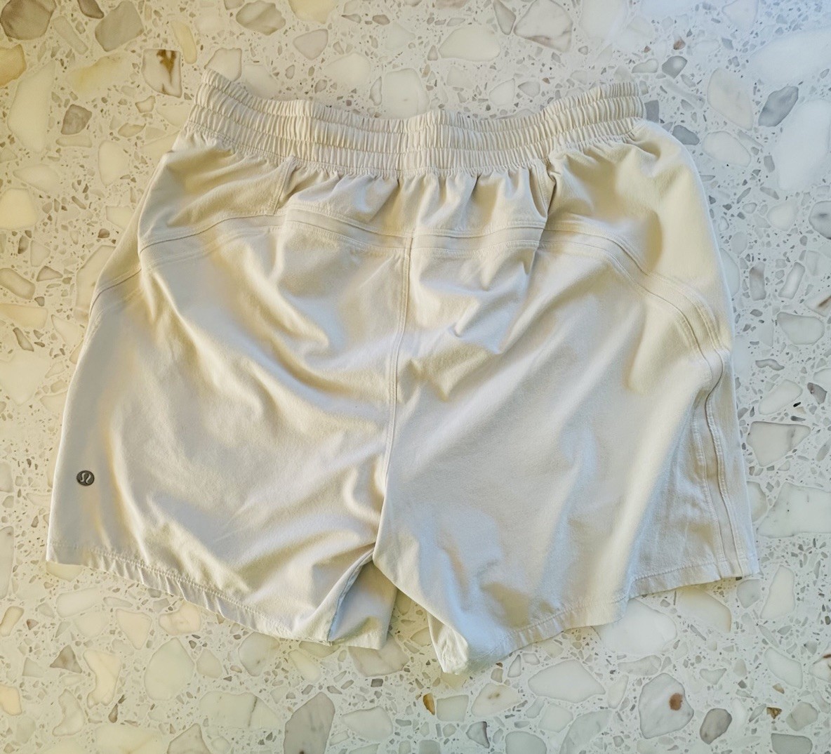 Lululemon Pacebreaker Linerless Ivory Shorts, B+ Grade, Men’s Size Large