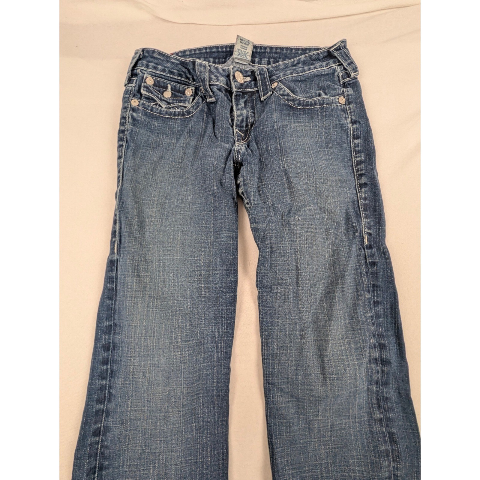 True Religion Billy Straight Leg Jeans Mens 31 Blue Medium Wash Made in USA