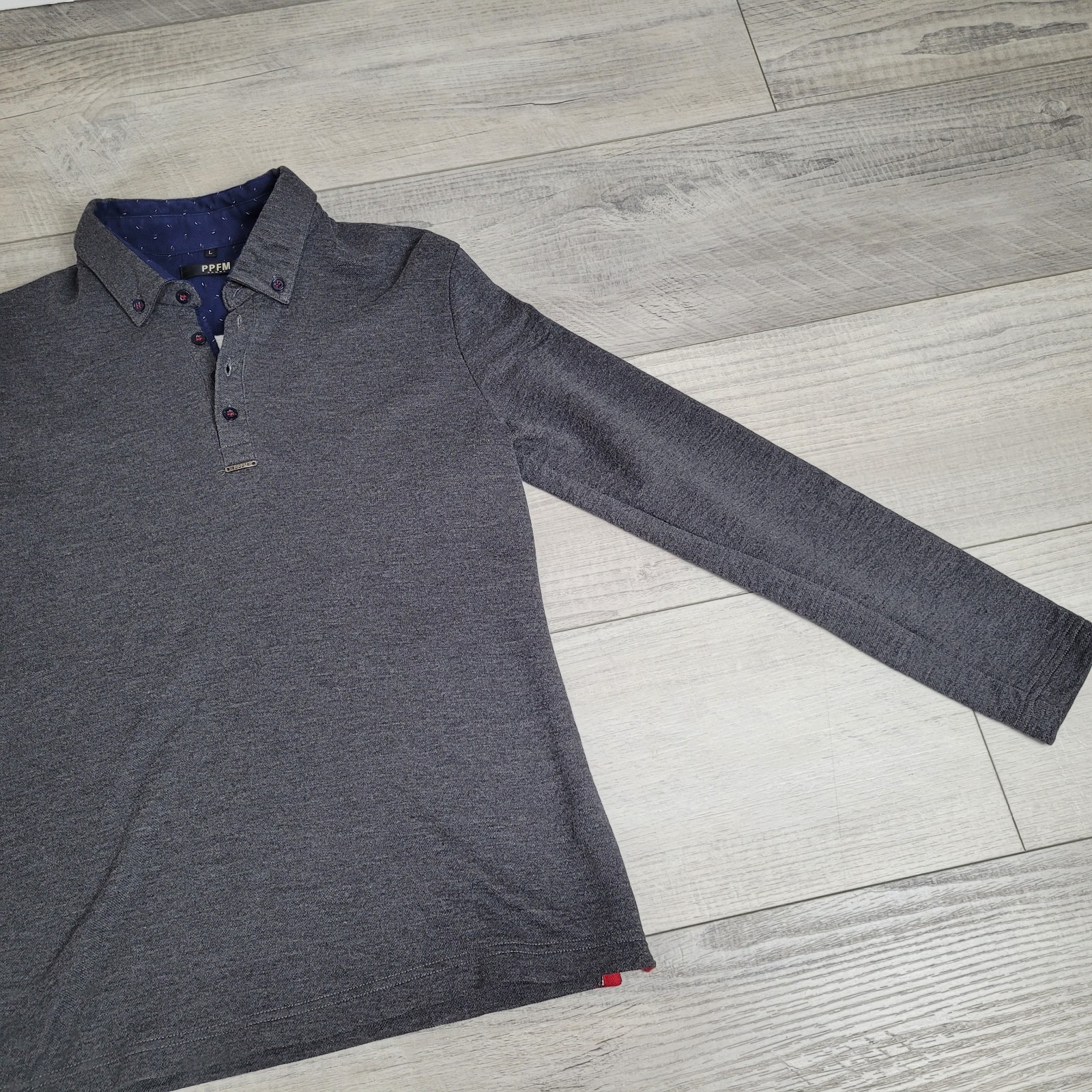 PPFM HOMME Long-Sleeve Pullover Men’s Large Gray Style 8M211 Japanese Streetwear