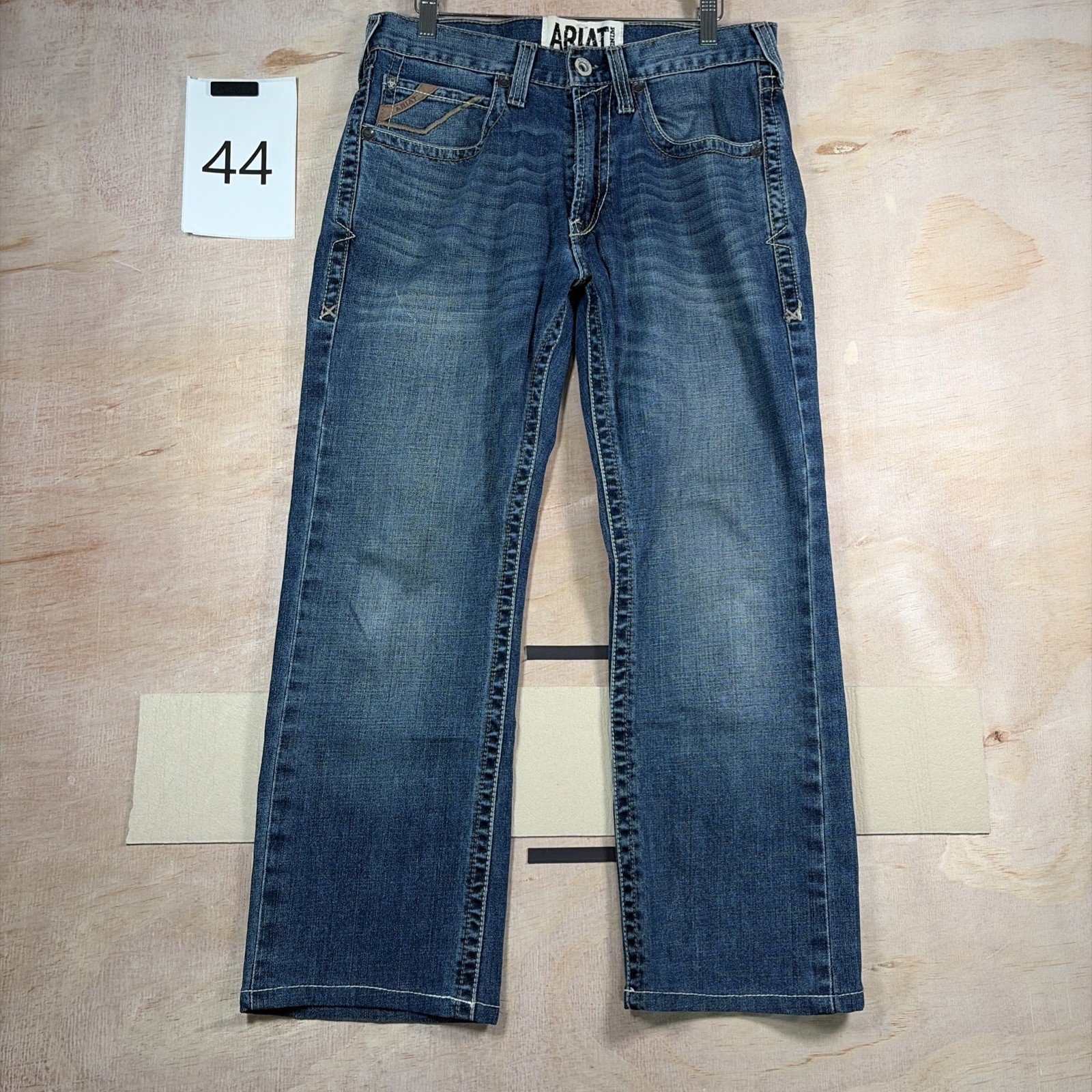 Ariat M5 Straight Jeans Mens 31×27 Blue Medium Wash Slim Straight Stretch Denim