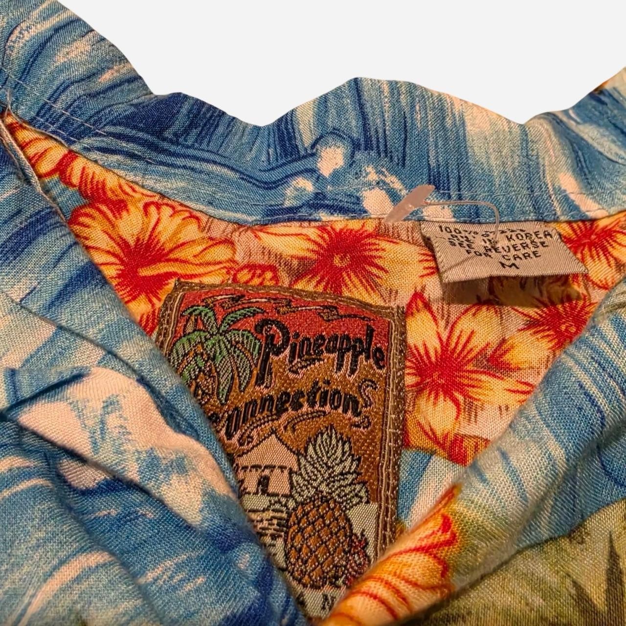 Vintage Pineapple Connection Hawaiian Shirt Rayon M Short Sleeve Aloha