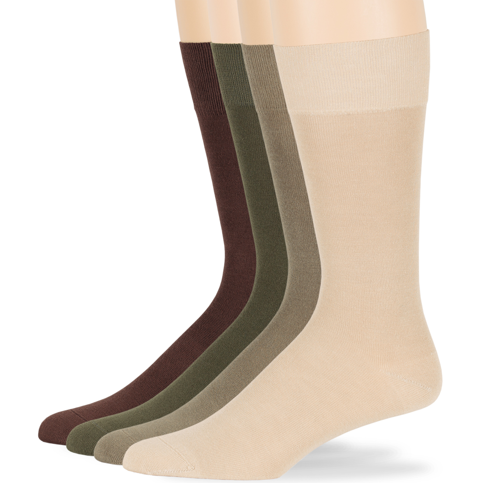 Men’s Bamboo 4 Pack Dress Socks XL-L Assorted Black Grey Navy Brown Beige Khaki