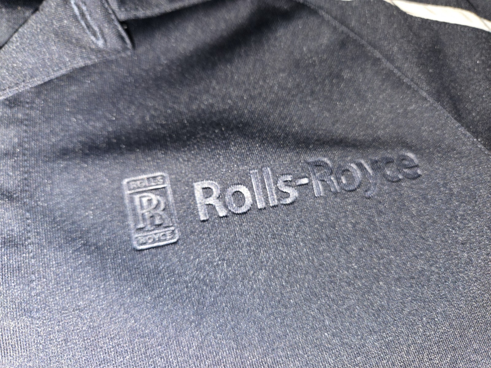 OnTour WEBtech Rolls Royce Logo Black Golf Polo Shirt, Men’s Size Small