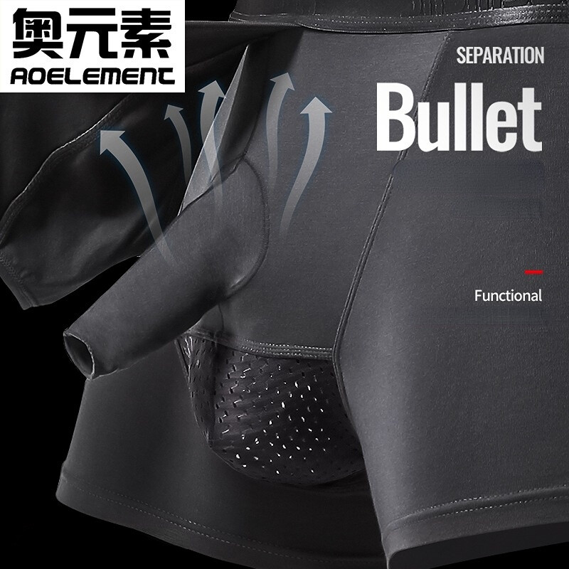 Men’s Modal Underwear Boxer Briefs Scrotal Support Comfort Underpants Mesh Pouch