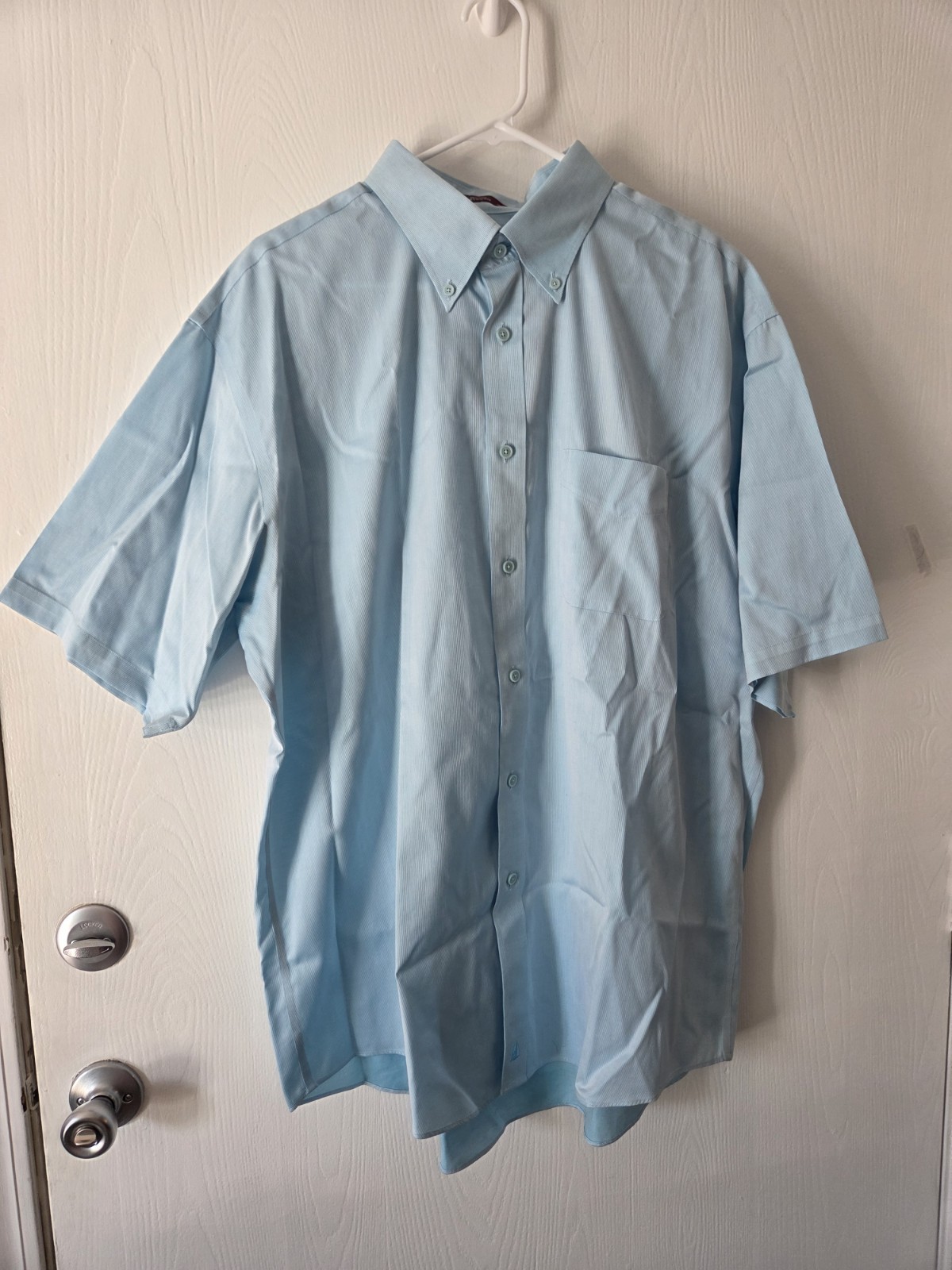 Vtg Nordstrom Dress Shirt Mens XL Button Down Blue Smartcare Cotton Wrinkle Free