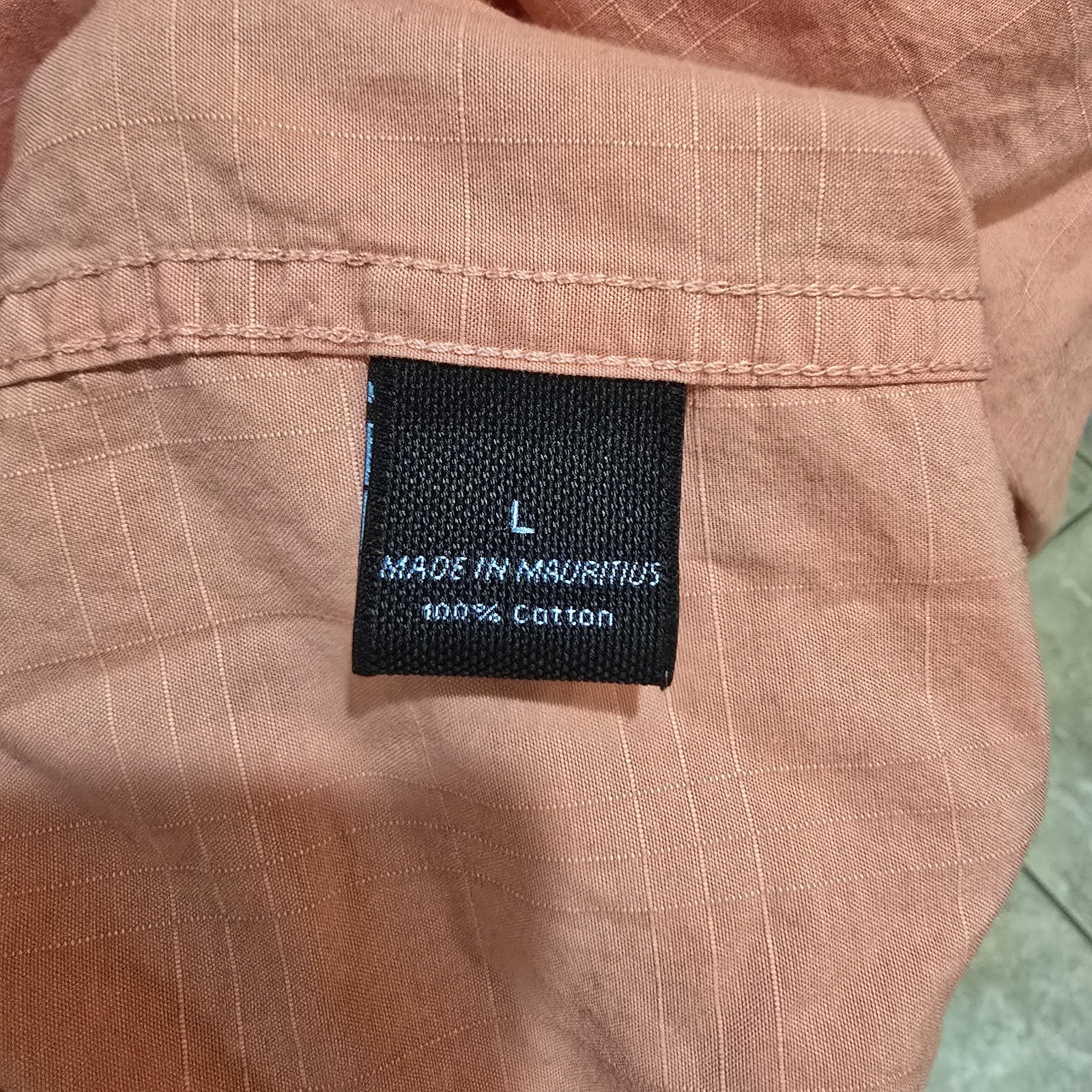 Marc Anthony Button Down Shirt Men’s L Slim Fit Peach Coral Long Sleeve Cotton