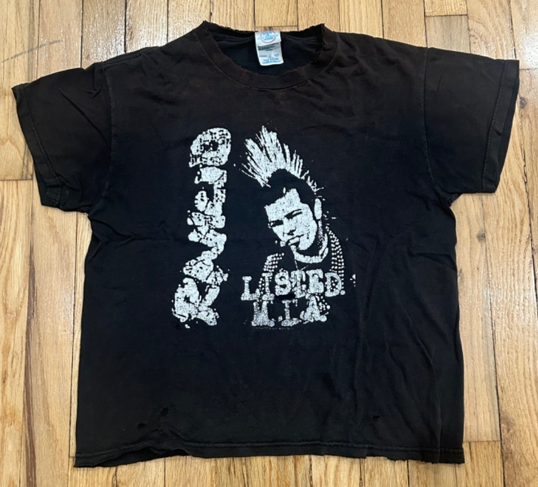 Vtg 2003 Rancid Listed MIA T-Shirt Youth Lg Delta Lars Frederiksen Punk Band Y2K