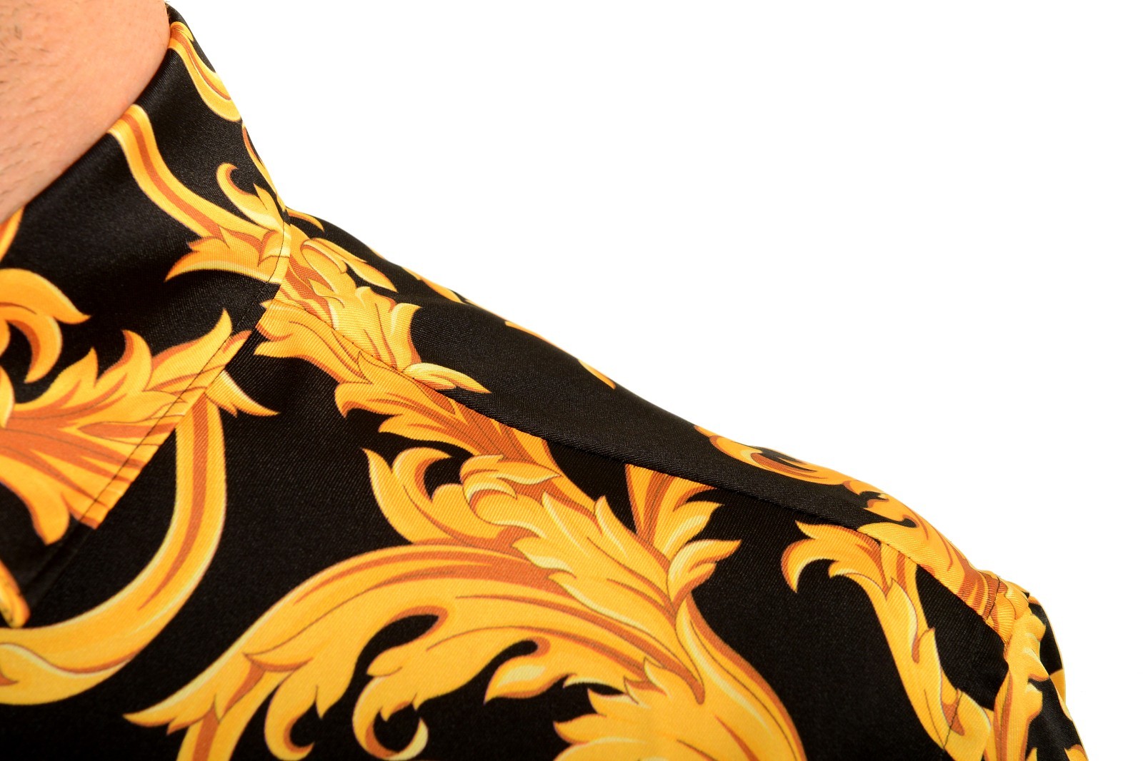 Versace Men’s Black & Gold Barocco Print Long Sleeve Shirt US 3XL IT 58