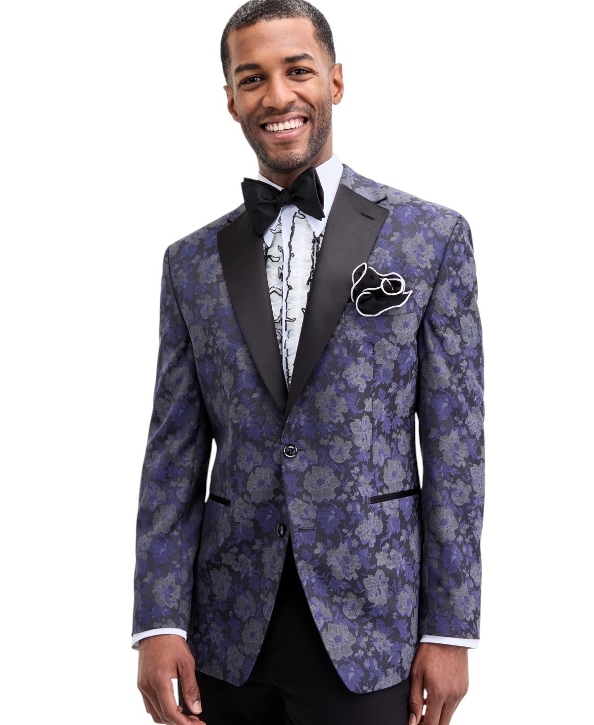 Tayion Mens Classic fit Dinner Jacket Blazer 44 R Purple Floral