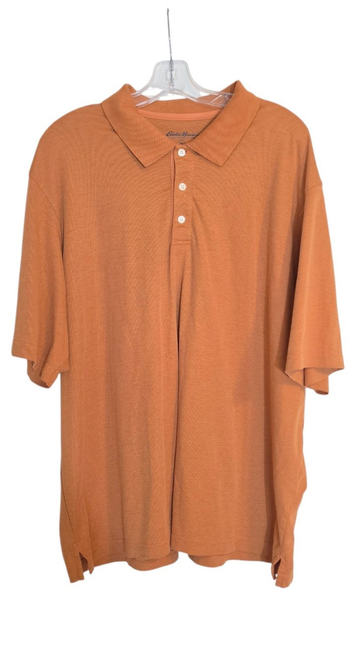 Eddie Bauer Men’s XXL Burnt Orange Pima Cotton Blend Short Sleeve Polo Shirt
