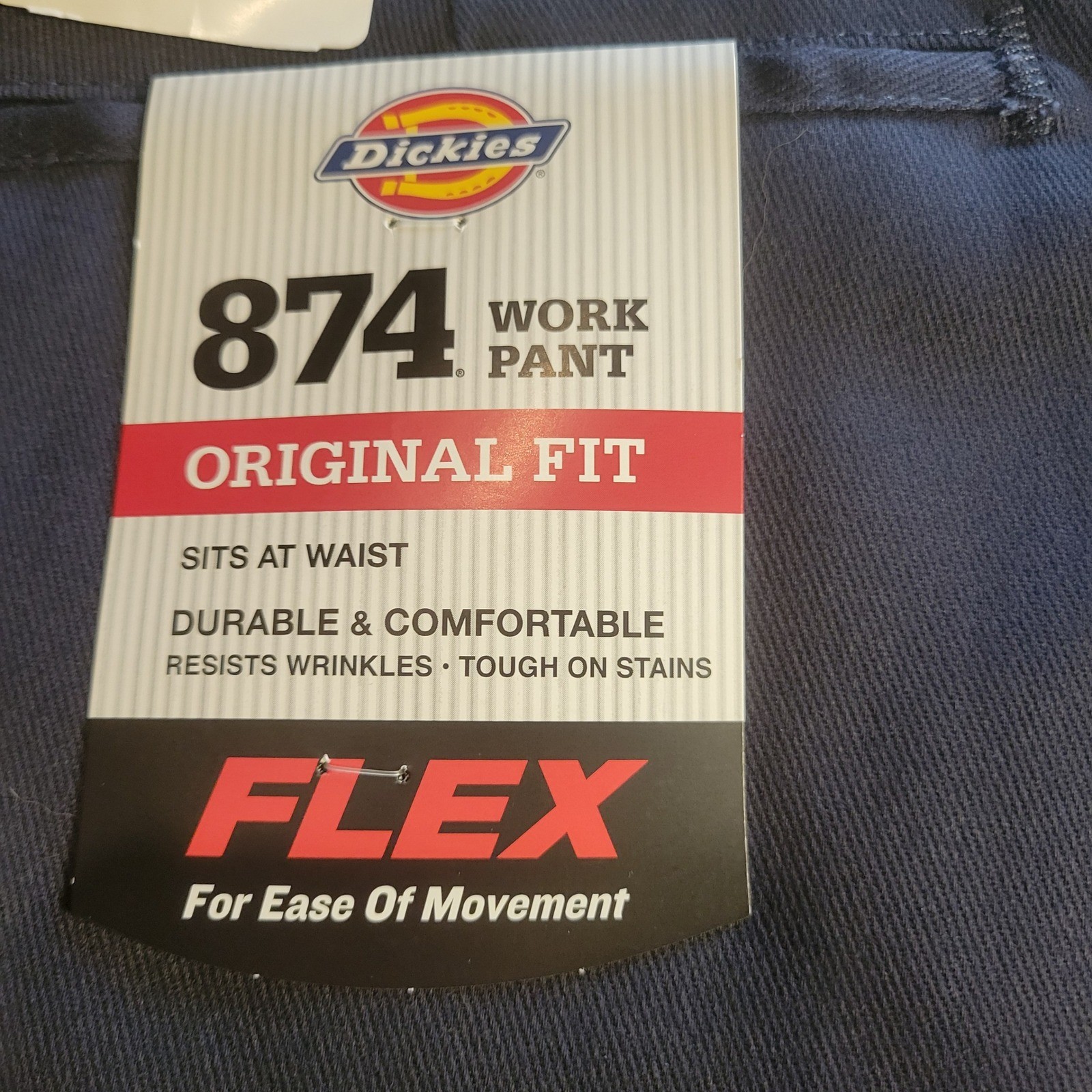 Dickies 874 Original Fit Flex Work Pants Mens 42×30 Dark Navy Blue 11874DN