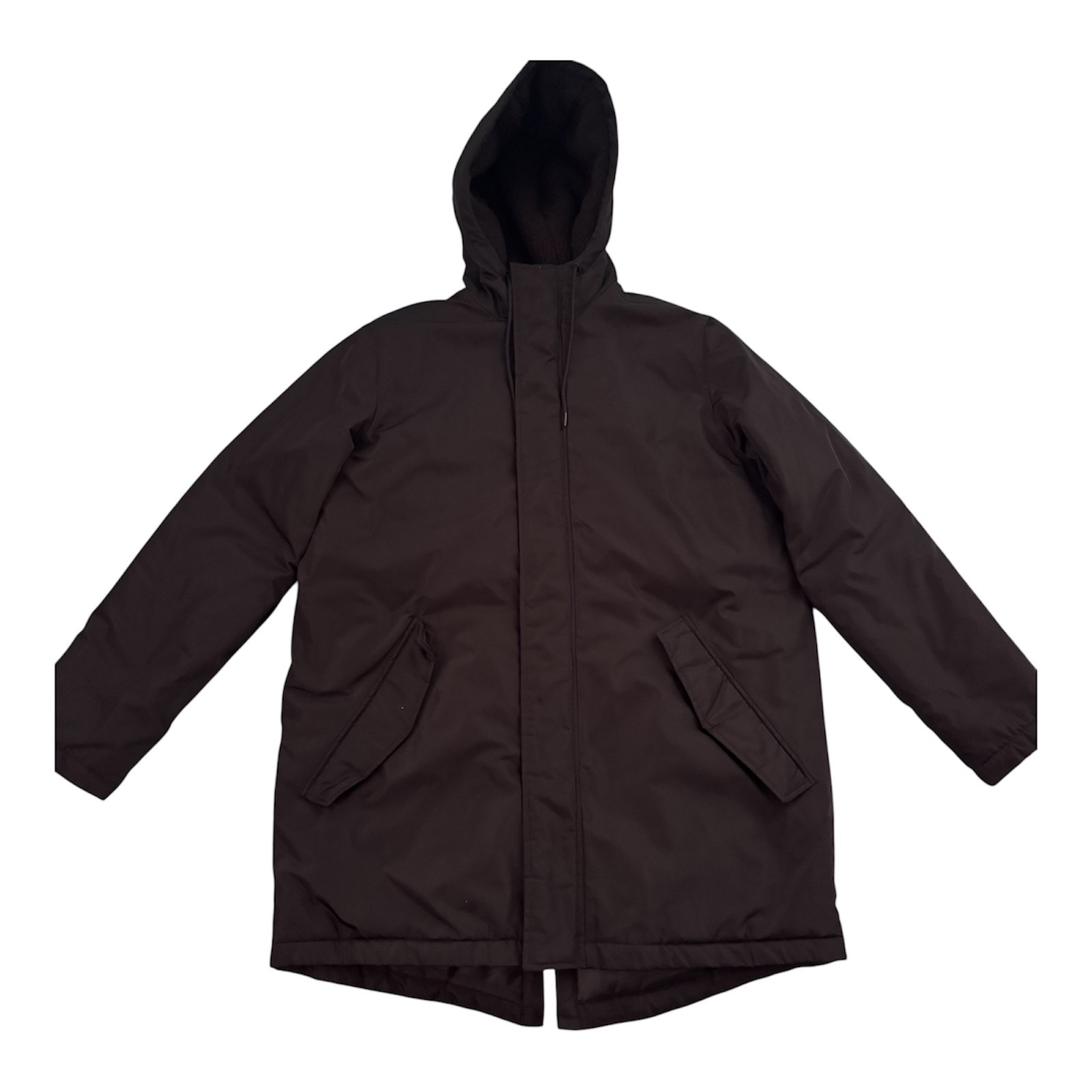 Old Navy Coat Mens XL Black Utility Parka Hooded Sherpa Lined Water Resistant