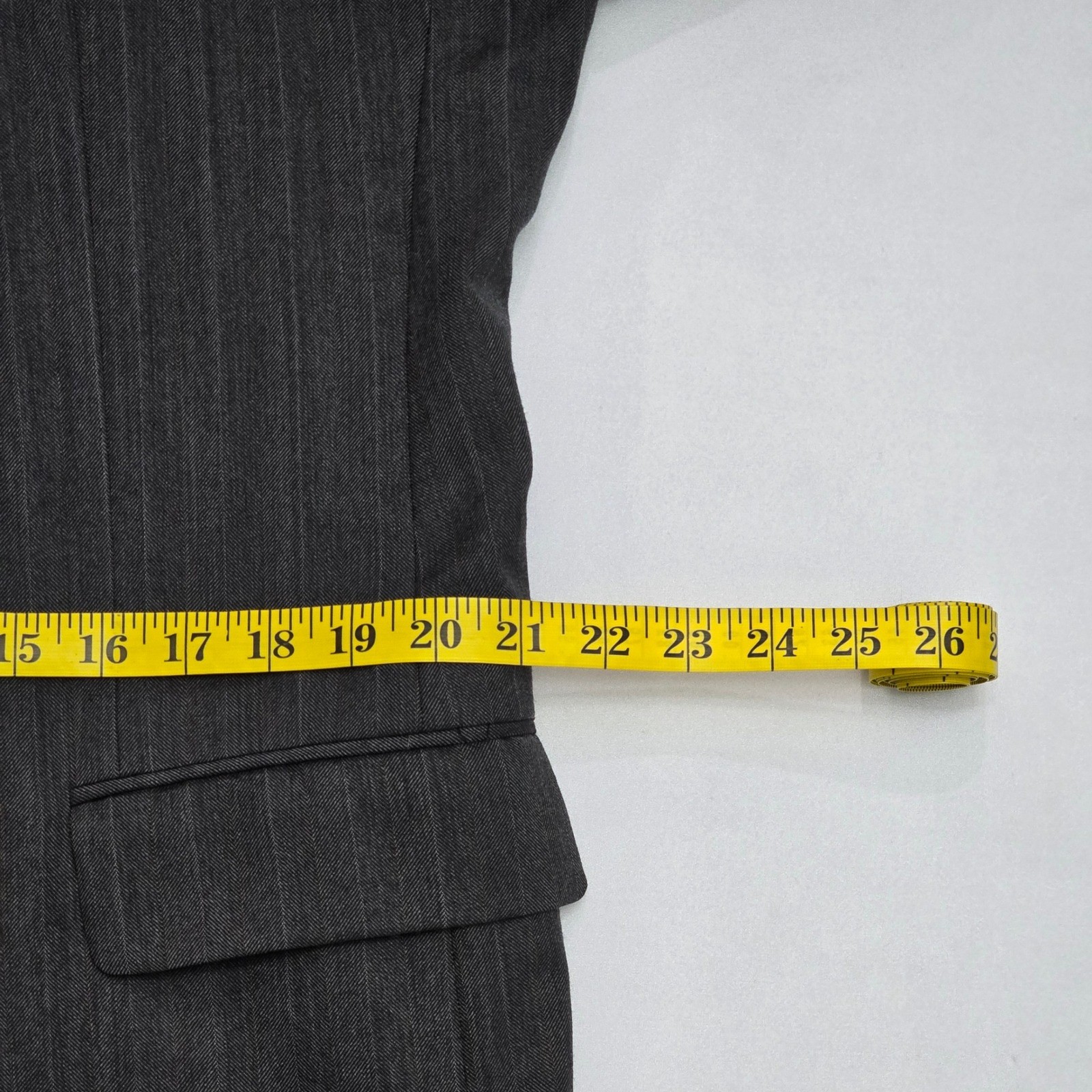 Hickey Freeman Nordstrom Mens 44L Blazer Wool Pinstripe Charcoal Grey Sport Coat