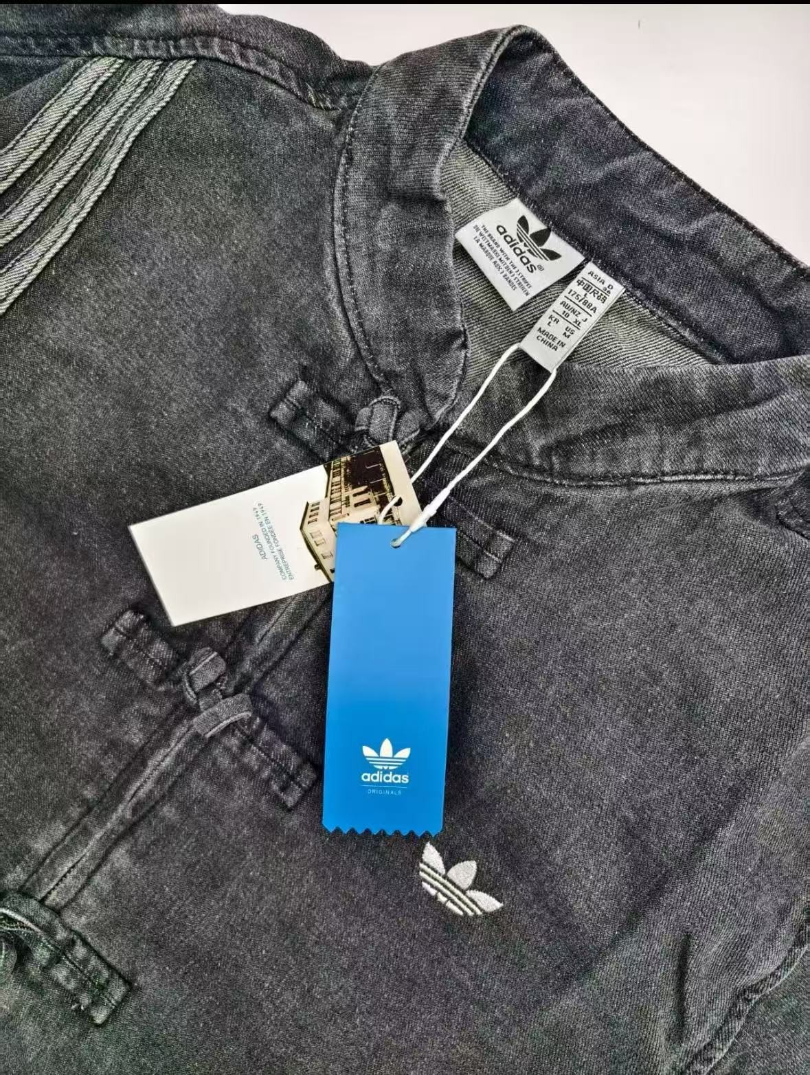 2026 Adidas Originals CNY Year of Snake Denim Jacket Unisex Denim Black JY8275