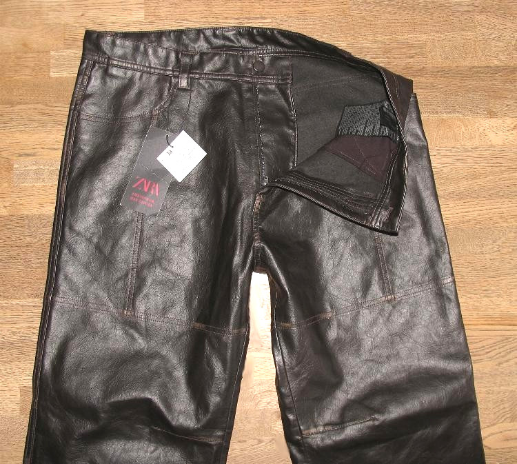 / ZARA / PU LEATHER JEANS / Faux Leather Trousers in Black and Brown Approx W34-35 / L33